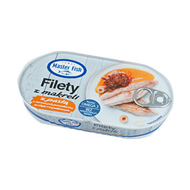 Master Fish Filety z makreli z pastą z suszonych pomidorów w oleju rzepakowym 170 g