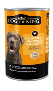 Dog The King Karma dla psa z kurczakiem, makaronem i marchewką 1,24 kg