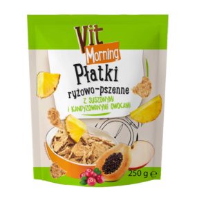 Vit Morning Płatki ryżowo-pszenne z suszonymi kandyzowanymi owocami 250 g