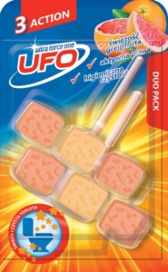 UFO Zawieszka z kostkami do toalet 3 Action świeżość grejpfruta 2x 45 g